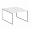 Metal System Quattro Рабочая станция на О-образном м/к 40БО.РАС-СП-2.2 Белый/Металл Серый 1200*1475*