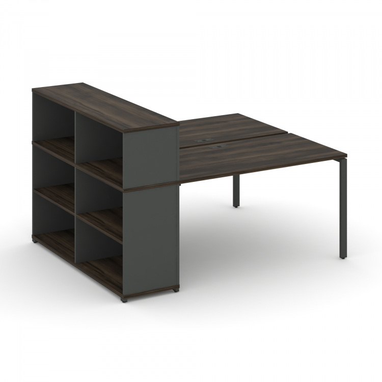 Concept Рабочая станция с опорным стеллажом с надставкой низ. CN.DRS-212 Дуб Мали/Антрацит/Металл Ан