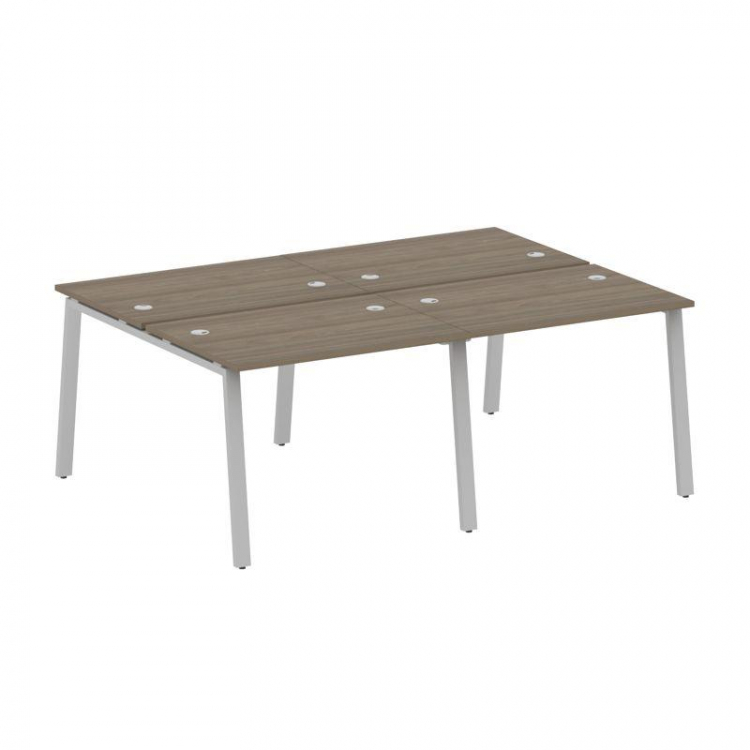 Metal System Рабочая станция на 4 места на А-образном м/к БА.СМ-4.1 Вяз Благородный/Металл Серый 200