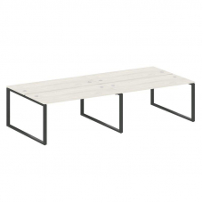 Metal System Рабочая станция на 4 места на О-образном м/к БО.СМ-4.4 Дуб Наварра/Металл Антрацит 3200