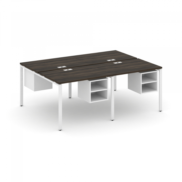 Concept Рабочая станция двухсторонняя с подвесными тумбами на 4 места CN.DRS-125 Дуб Мали/Белый Брил