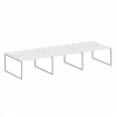 Metal System Quattro Рабочая станция на 6 раб. мест на О-образном м/к 40БО.СМ-6.3 Белый/Металл Серый