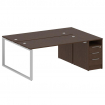 Metal System Рабочая станция с тумбой на О-образном м/к БО.РС-СТП-2.4 Венге Цаво/Металл Серый 2012*1