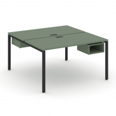 Concept Рабочая станция 2 сторонняя с подвесными тумбами на 2 места CN.DRS-104 Кобо/Металл Черный 15