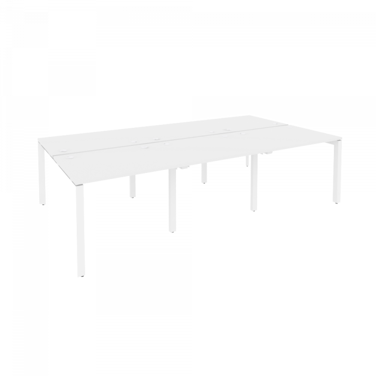 Onix Рабочая станция на П-образном м/к O.MP-D.RS-6.1.8 Белый Бриллиант/Металл Белый 2940*1635*750