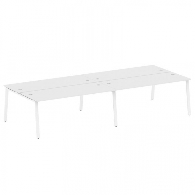 Metal System Рабочая станция на 4 места на А-образном м/к БА.СМ-4.5 Белый/Металл Белый 3600*1475*750