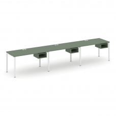 Concept Рабочая станция односторонняя с подвес. тумбами 3 места CN.ORS-121 Кобо/Металл Белый 2940*72