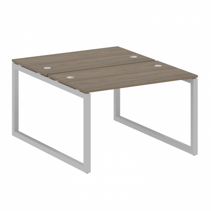 Metal System Quattro Рабочая станция на О-образном м/к 50БО.РАС-СП-2.2 Вяз Благородный/Металл Серый