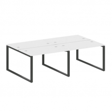 Metal System Рабочая станция на 4 места на О-образном м/к БО.СМ-4.2 Белый/Металл Антрацит 2400*1475*