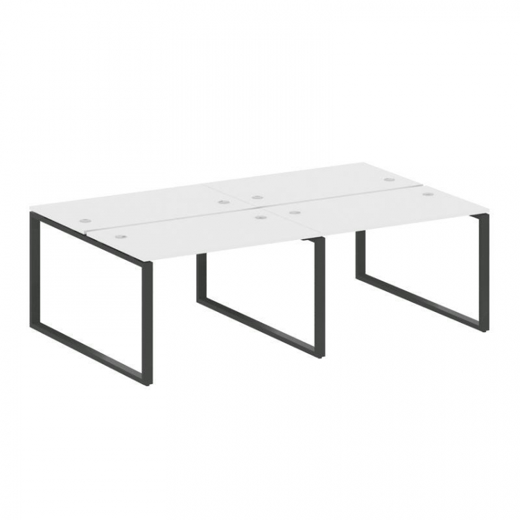 Metal System Рабочая станция на 4 места на О-образном м/к БО.СМ-4.2 Белый/Металл Антрацит 2400*1475*