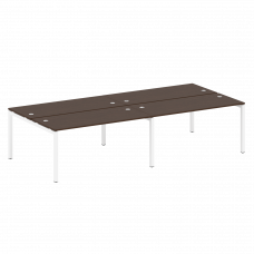Metal System Quattro Рабочая станция на 4 места на П-образном м/к 50БП.СМ-4.4 Венге Цаво/Металл Белы