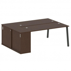 Metal System Рабочая станция с шкафом-купе на А-образном м/к БА.РС-СШК-1.4 Т Венге Цаво/Металл Антра