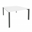 Onix Рабочая станция на П-образном м/к O.MP-D.RS-2.3.8 Белый Бриллиант/Металл Антрацит 1380*1635*750
