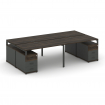 Concept Рабочая станция 4 места с 2 двухсторонними опорными тумбами CN.DRS-325 A Дуб Мали/Антрацит/М
