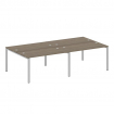 Metal System Рабочая станция на 4 места на П-образном м/к БП.СМ-4.3 Вяз Благородный/Металл Серый 280