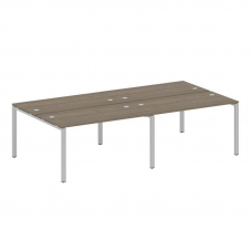 Metal System Рабочая станция на 4 места на П-образном м/к БП.СМ-4.3 Вяз Благородный/Металл Серый 280