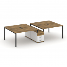 Concept Рабочая станция 4 места с двухсторонней опорной тумбой CN.DRS-311 B Сандал Янтарный/Белый Бр