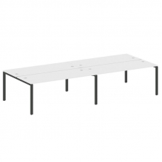 Metal System Рабочая станция на 4 места на П-образном м/к БП.СМ-4.5 Белый/Металл Антрацит 3600*1475*