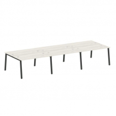 Metal System Рабочая станция на 6 мест на А-образном м/к БА.СМ-6.3 Дуб Наварра/Металл Антрацит 4200*