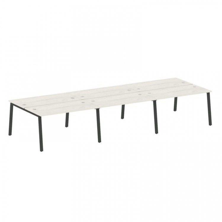 Metal System Рабочая станция на 6 мест на А-образном м/к БА.СМ-6.3 Дуб Наварра/Металл Антрацит 4200*