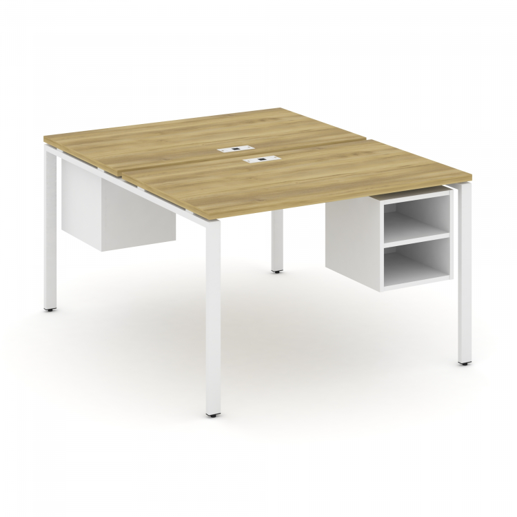 Concept Рабочая станция 2 сторонняя с подвесными тумбами на 2 места CN.DRS-106 Дуб Винченцо/Белый Бр