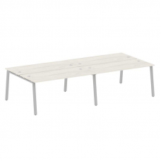 Metal System Рабочая станция на 4 места на А-образном м/к БА.СМ-4.4 Дуб Наварра/Металл Серый 3200*14