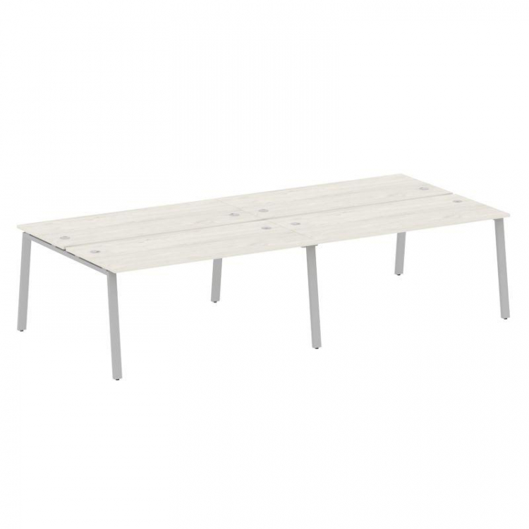 Metal System Рабочая станция на 4 места на А-образном м/к БА.СМ-4.4 Дуб Наварра/Металл Серый 3200*14