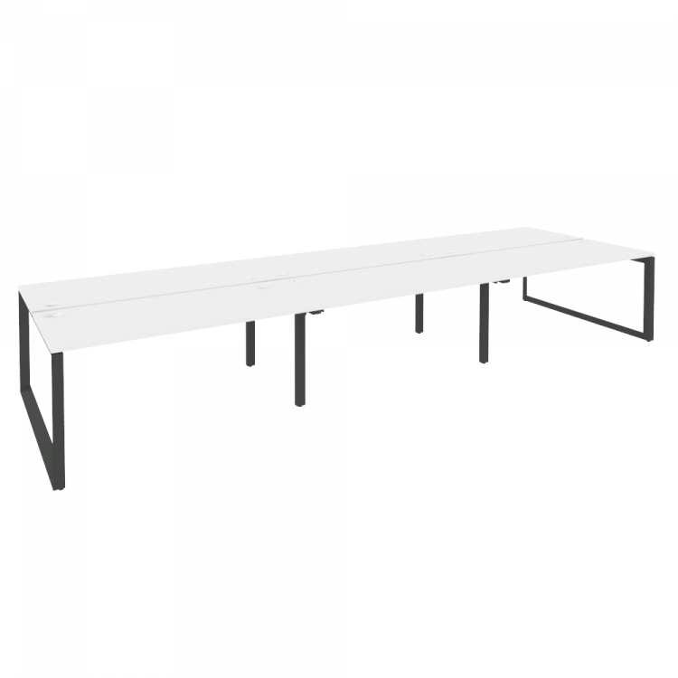 Onix Рабочая станция на О-образном м/к O.MO-D.RS-6.4.7 Белый Бриллиант/Металл Антрацит 4740*1475*750