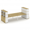 Concept Рабочая станция с опорными распаш. шкафами с надставкой выс. CN.DRS-276 W Дуб Винченцо/Белый