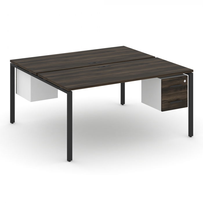 Concept Рабочая станция 2 сторонняя с подвесными тумбами на 2 места CN.DRS-116 B Дуб Мали/Белый Брил