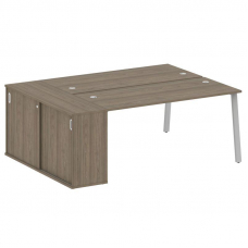 Metal System Рабочая станция с шкафом-купе на А-образном м/к БА.РС-СШК-1.4 Т Вяз Благородный/Металл