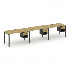 Concept Рабочая станция односторонняя с подвес. тумбами 3 места CN.ORS-139 A Дуб Винченцо/Антрацит/М