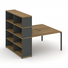 Concept Рабочая станция с опорным стеллажом с надставкой выс. CN.DRS-213 Сандал Янтарный/Антрацит/Ме