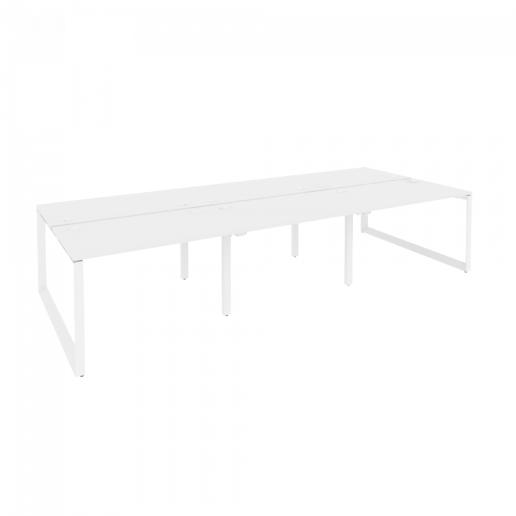 Onix Рабочая станция на О-образном м/к O.MO-D.RS-6.2.7 Белый Бриллиант/Металл Белый 3540*1475*750