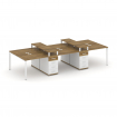 Concept Рабочая станция 6 мест с 2 опорными тумбами CN.DRS-465 W Сандал Янтарный/Белый Бриллиант/Мет