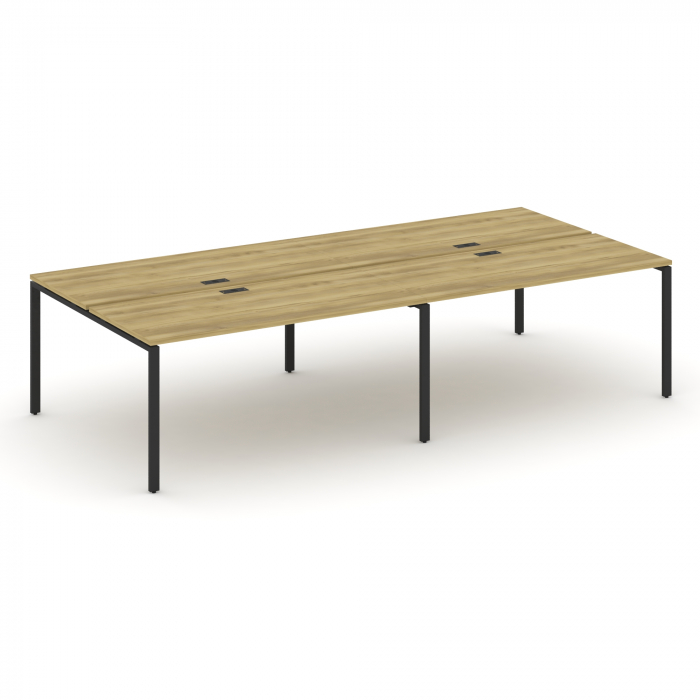 Concept Рабочая станция на 4 места CN.DRS-008 Дуб Винченцо/Металл Черный 3160*1480*750