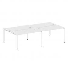 Metal System Рабочая станция на 4 места на П-образном м/к БП.СМ-4.3 Белый/Металл Белый 2800*1475*750
