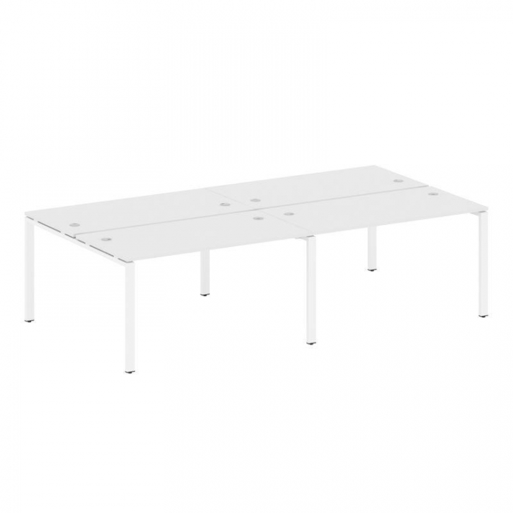 Metal System Рабочая станция на 4 места на П-образном м/к БП.СМ-4.3 Белый/Металл Белый 2800*1475*750