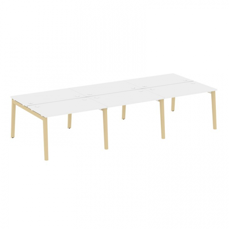 Onix Wood Рабочая станция OW.D.RS-6.2.7 Белый Бриллиант/Дуб Светлый/Металл Белый 3540*1475*750