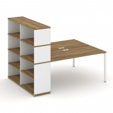 Concept Рабочая станция с опорным стеллажом с надставкой выс. CN.DRS-216 Сандал Янтарный/Белый Брилл