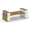 Concept Рабочая станция с опорными распаш. шкафами с надставкой низ. CN.DRS-270 W Сандал Янтарный/Бе