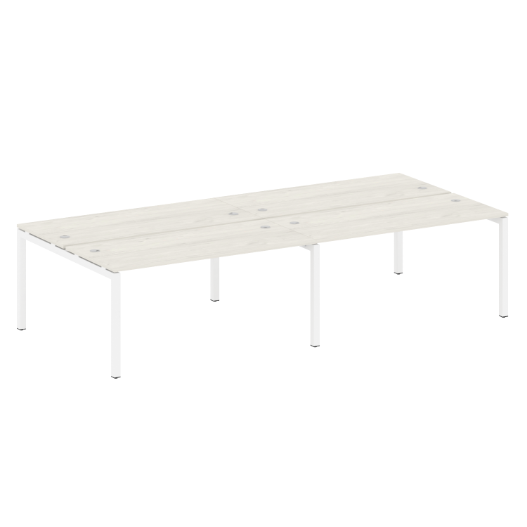 Metal System Quattro Рабочая станция на 4 места на П-образном м/к 50БП.СМ-4.4 Дуб Наварра/Металл Бел