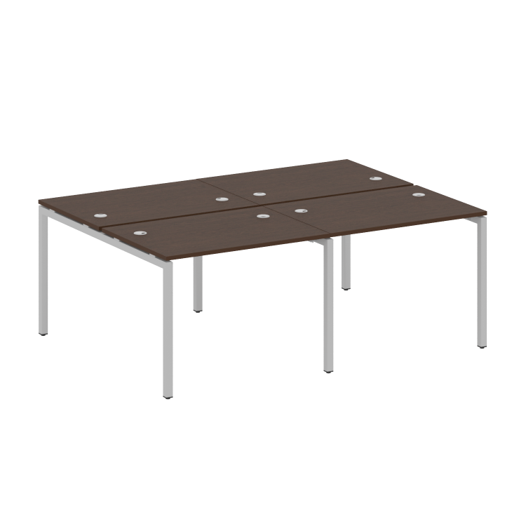 Metal System Quattro Рабочая станция на 4 места на П-образном м/к 40БП.СМ-4.1 Венге Цаво/Металл Серы