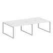Metal System Рабочая станция на 4 места на О-образном м/к БО.СМ-4.3 Белый/Металл Серый 2800*1475*750