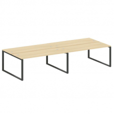 Metal System Рабочая станция на 4 места на О-образном м/к БО.СМ-4.5 Акация Лорка/Металл Антрацит 360