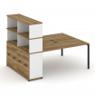 Concept Рабочая станция с опорным распаш. шкафом с надставкой выс. CN.DRS-232 B Сандал Янтарный/Белы