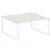 Metal System Рабочая станция на О-образном м/к БО.РАС-СП-2.4 Дуб Наварра/Металл Белый 1600*1475*750
