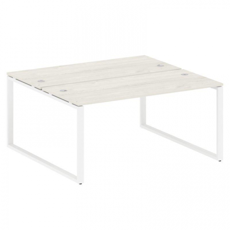 Metal System Рабочая станция на О-образном м/к БО.РАС-СП-2.4 Дуб Наварра/Металл Белый 1600*1475*750