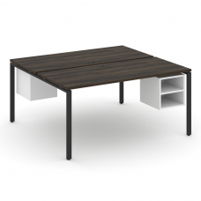 Concept Рабочая станция 2 сторонняя с подвесными тумбами на 2 места CN.DRS-108 Дуб Мали/Белый Брилли