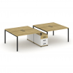 Concept Рабочая станция 4 места с двухсторонней опорной тумбой CN.DRS-311 B Дуб Винченцо/Белый Брилл